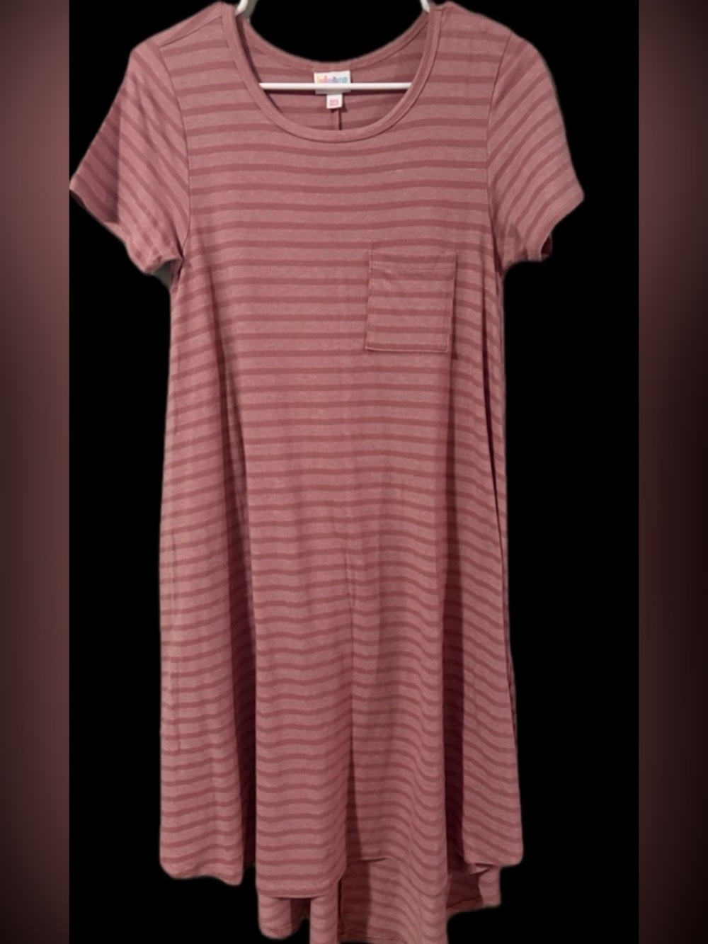 LuLaRoe Dusty Rose Heathered Stripe Tee